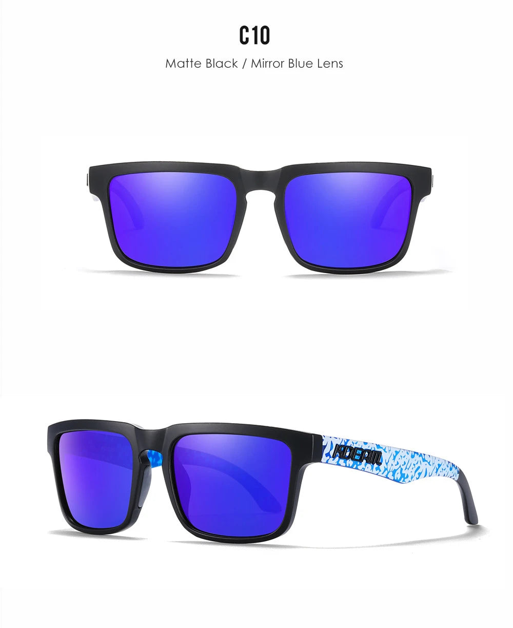 Nouvelles lunettes de soleil carrées pour hommes de la marque KDEAM – Haute qualité, style sportif, verres polarisés avec revêtement réfléchissant effet miroir.