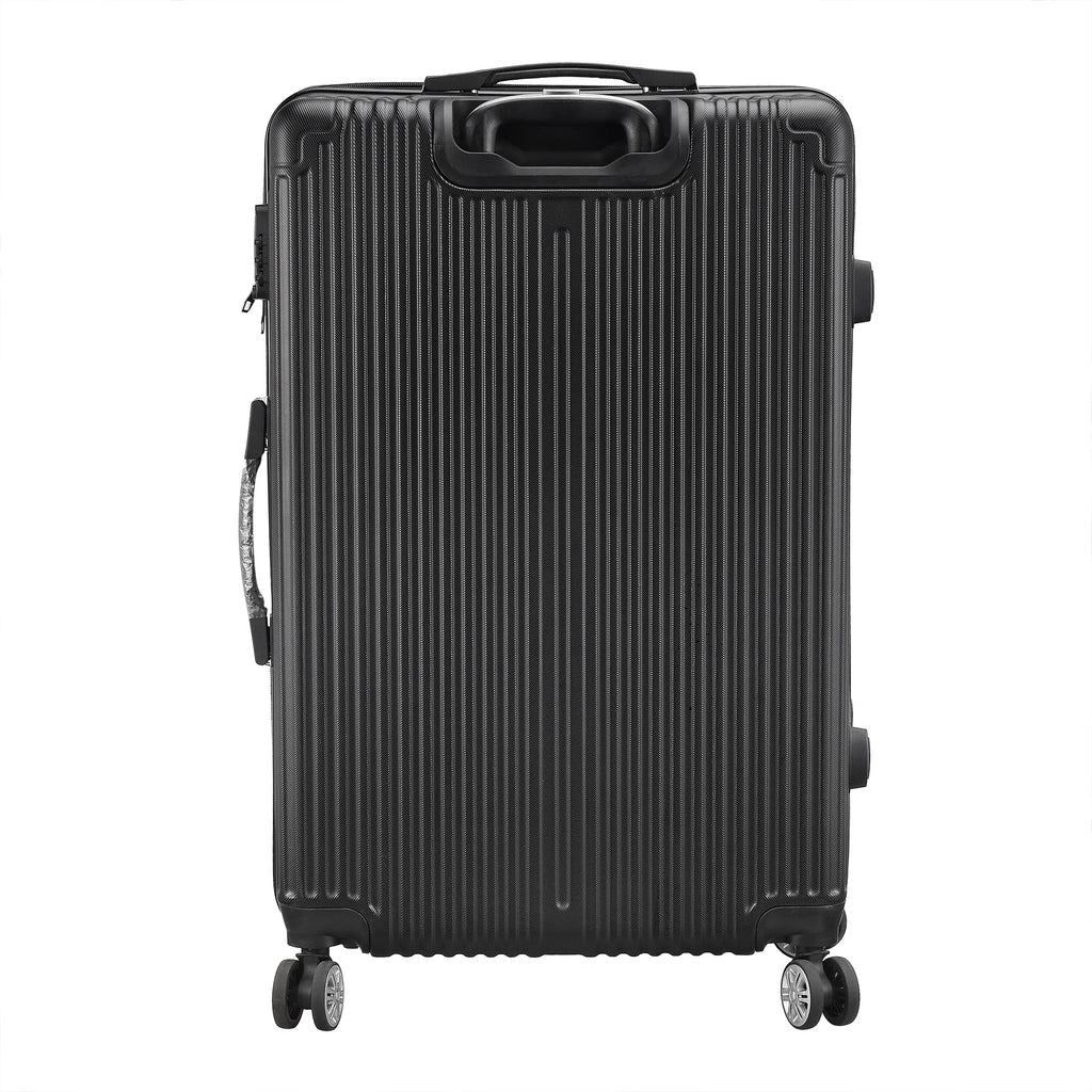 3-piece suitcase set 20-24- 28" Set ABS hard shell travel luggage set 4 wheels zipper telescopic pull rod M-L-XL set Black