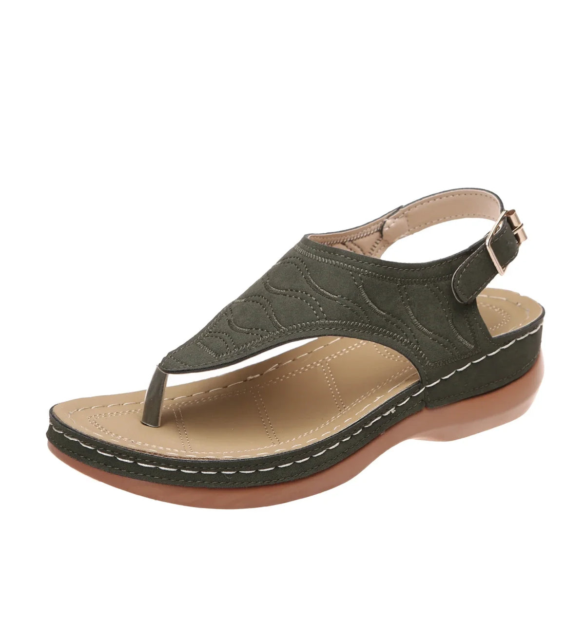 Sandales pour femme style romain à bride et boucle – Respirantes, légères, à plateforme et bout ouvert – Tailles 36 à 43
