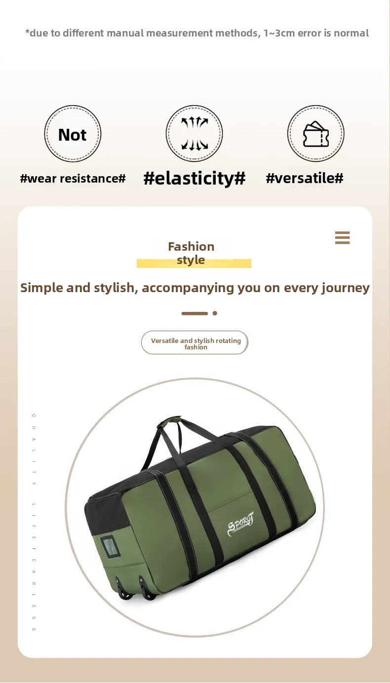 Spring Student Luggage Large Capacity Foldable Checked Bag Residential Quilt Storage Travel with Wheels