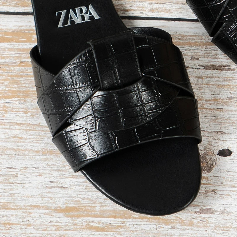 Sandales pour femme de luxe tendance 2026 – Modèle tressé confortable, style décontracté pour l'été, mules plates (grandes tailles disponibles)