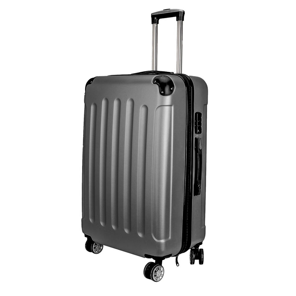 3-piece suitcase set 20-24- 28" Set ABS hard shell travel luggage set 4 wheels zipper telescopic pull rod M-L-XL set Black