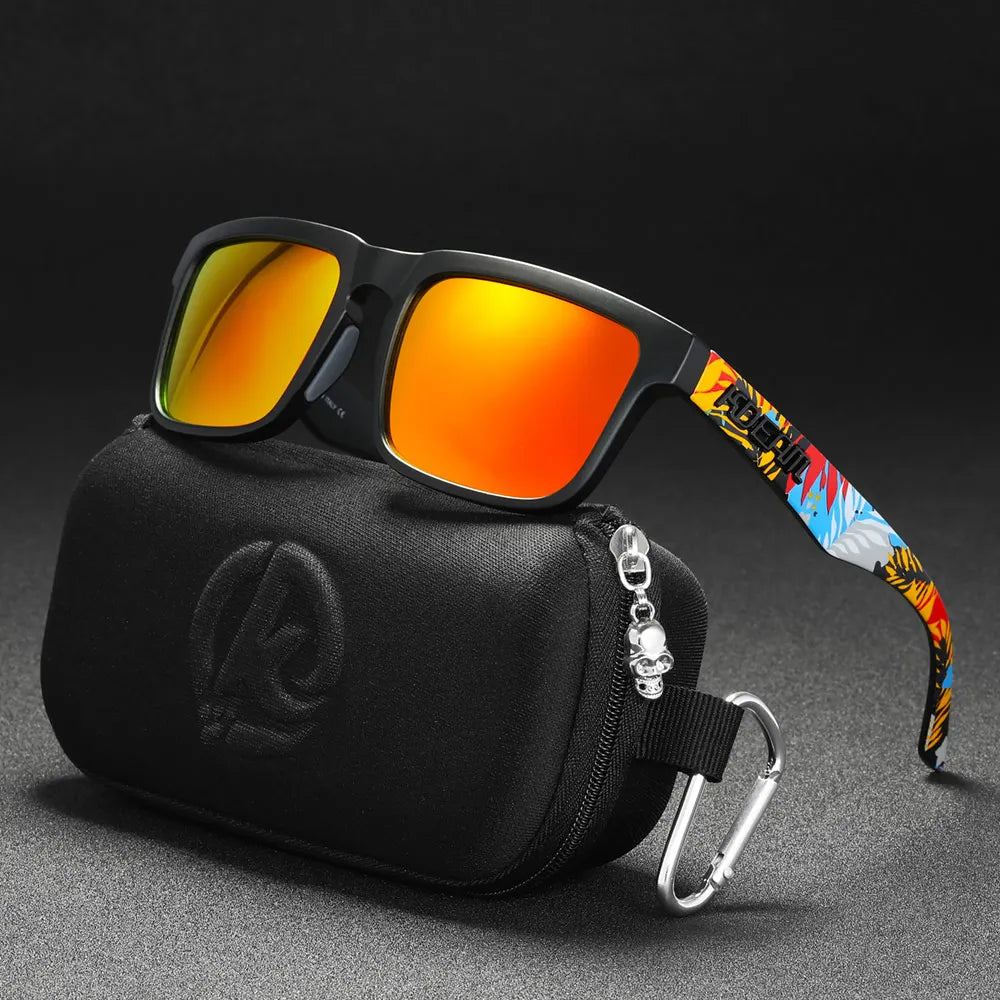 Nouvelles lunettes de soleil carrées pour hommes de la marque KDEAM – Haute qualité, style sportif, verres polarisés avec revêtement réfléchissant effet miroir.