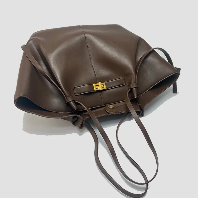 Sac cabas pour femme Été 2026 – Grand format, idéal pour le quotidien – Style coréen tendance – Sac à main chic et luxueux en cuir PU – Sac porté épaule