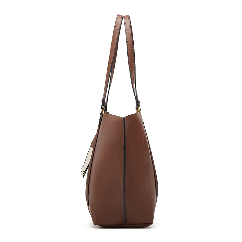 Sac cabas minimaliste et tendance pour femme, au design original, de couleur unie et polyvalent (porté main ou épaule)