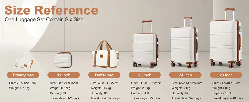 KONO 2/4/6-piece beauty case box cosmetics case hand luggage toilet bag travel bag luggage set