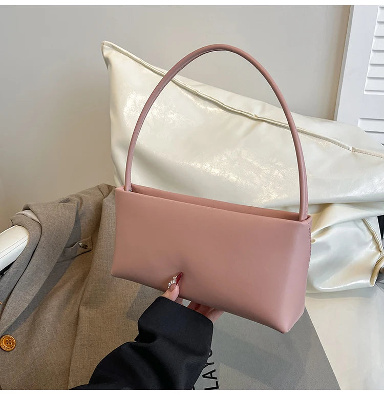 Sac souple pour femme uni – Nouveauté Printemps/Été 2025 – Sac polyvalent porté croisé ou à l'épaule (style « sous le bras ») en PU – Sac carré idéal pour le quotidien