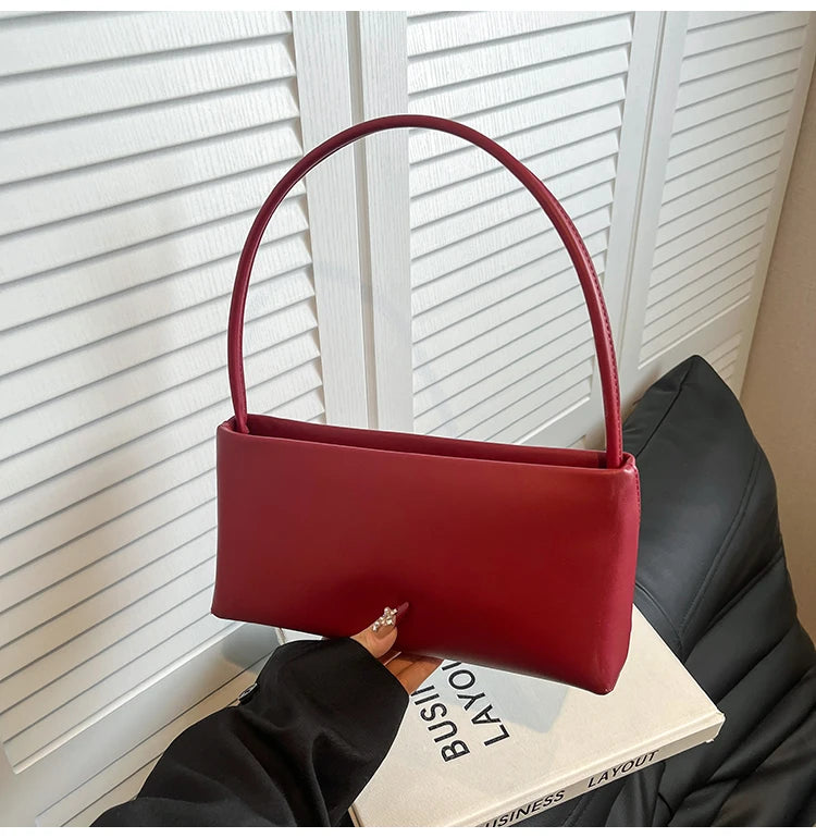 Sac souple pour femme uni – Nouveauté Printemps/Été 2025 – Sac polyvalent porté croisé ou à l'épaule (style « sous le bras ») en PU – Sac carré idéal pour le quotidien