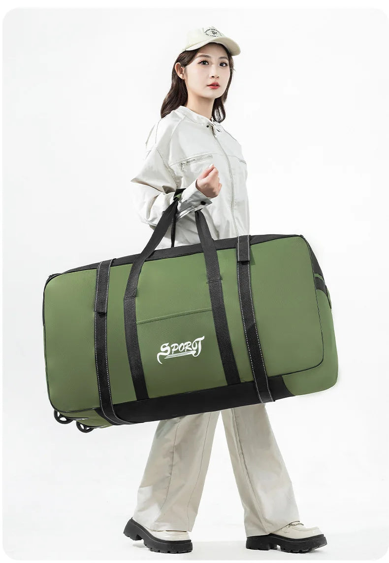 Spring Student Luggage Large Capacity Foldable Checked Bag Residential Quilt Storage Travel with Wheels