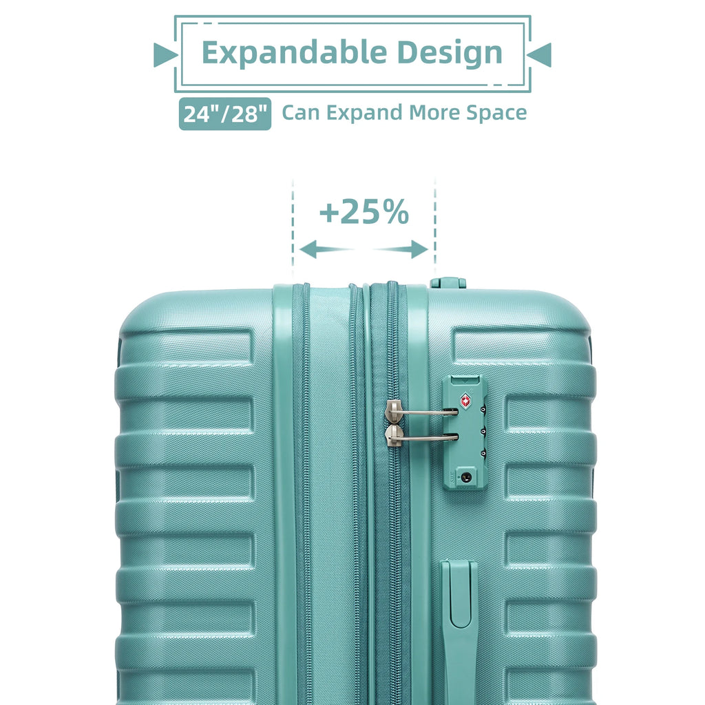 Luggage Sets 6 Piece with Spinner Wheels, Carry on Suitcase, Duffel Bag & Toiletry Bag, Lightweight Durable Rolling Luggage