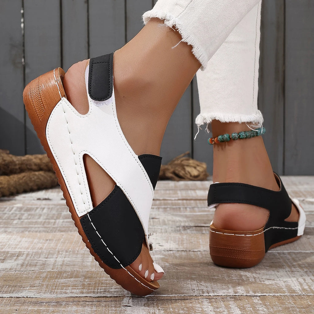 Sandales d'été pour femme, grandes tailles, chaussures de marche décontractées, sandales compensées, chaussures de soirée pour femme