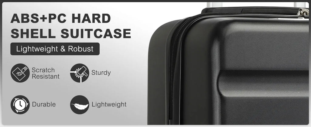 KONO hand luggage Suitcase-Lightweight hard case with TSA Lock & 4 spinner wheels, cabin-fit (55/65/75cm)