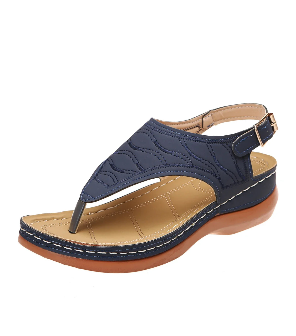 Sandales pour femme style romain à bride et boucle – Respirantes, légères, à plateforme et bout ouvert – Tailles 36 à 43