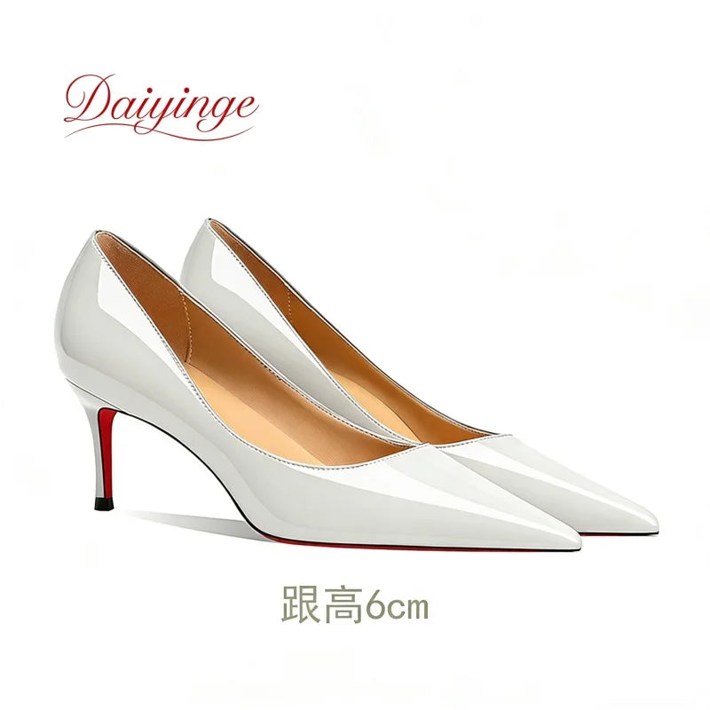 Chaussures pour femme tendance 2026 – Escarpins de luxe à talons aiguilles (12 cm), bout pointu et semelles rouges – Confortables, idéales pour soirées, cérémonies et mariages