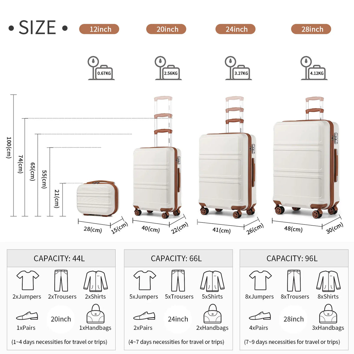 KONO 2/4/6-piece beauty case box cosmetics case hand luggage toilet bag travel bag luggage set