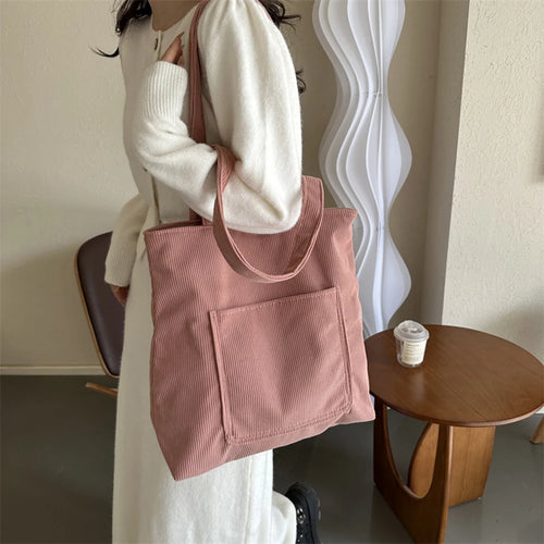 Casual Everyday Shoulder Handbag Solid-Color Aesthetic Vintage Bags For Travel School Trip